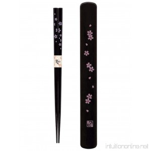 Happy Sales HSKS7/B Travel Chopstick with Case Black Pink Sakura Cherry Blossom - B002GULTDO